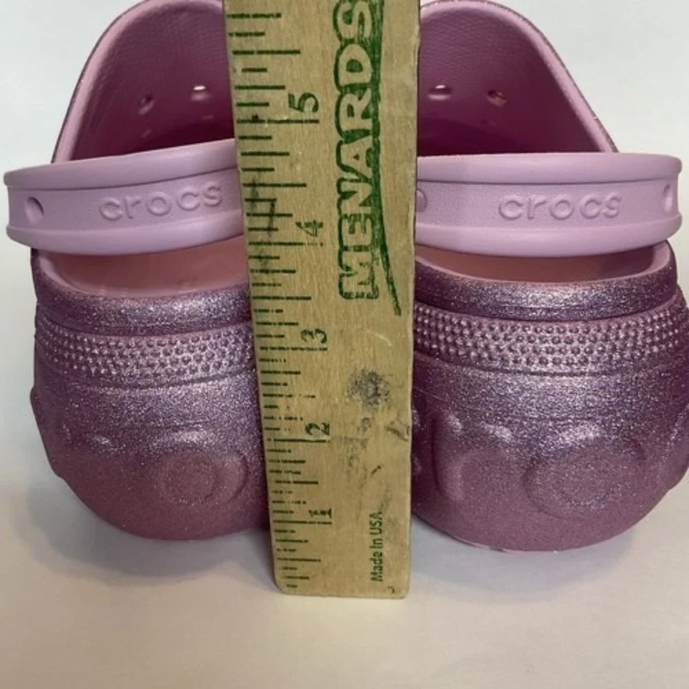NWOB Crocs Pink Bella Glitter Clog Ballerina Wedge Sandals Unisex‎ M7/W9 China